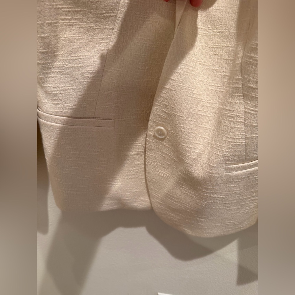Ann Taylor LOFT Women's Ivory Textured Blazer - Picture 3 of 5